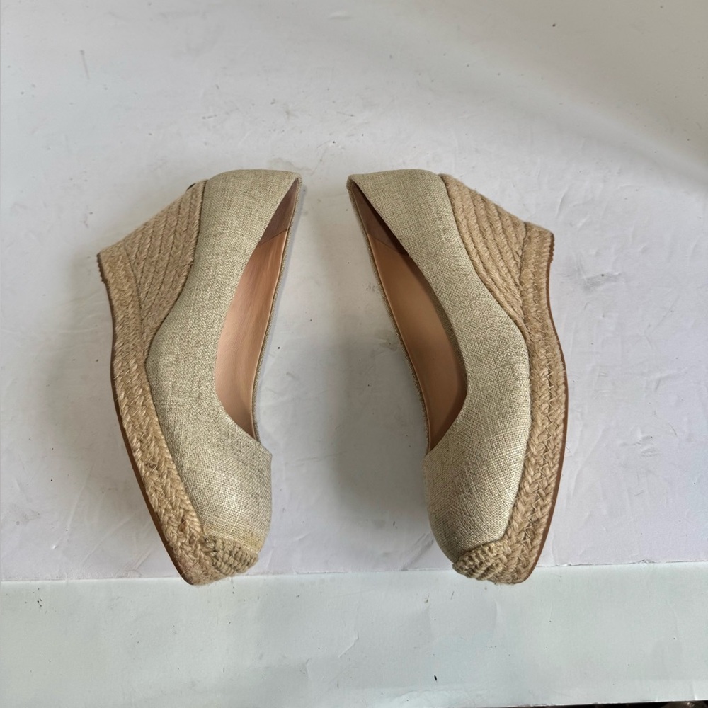 NWOT J. Crew Seville espadrille wedges in metallic canvas. Size 5.5 - Picture 14 of 16
